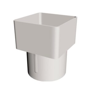 White Round Downpipe - Square To Round Pipe Adaptor
