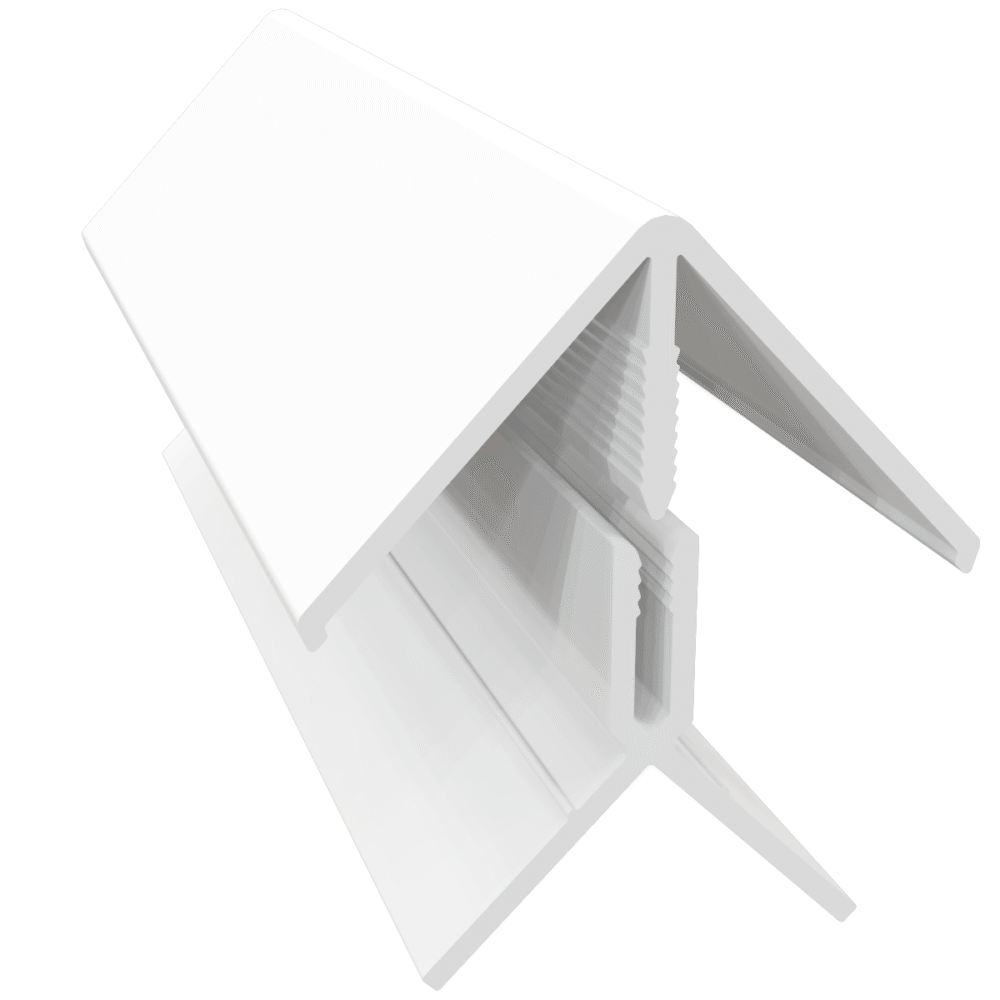 White Upvc Cladding-2 Part 90° External Corner Trim x 3m
