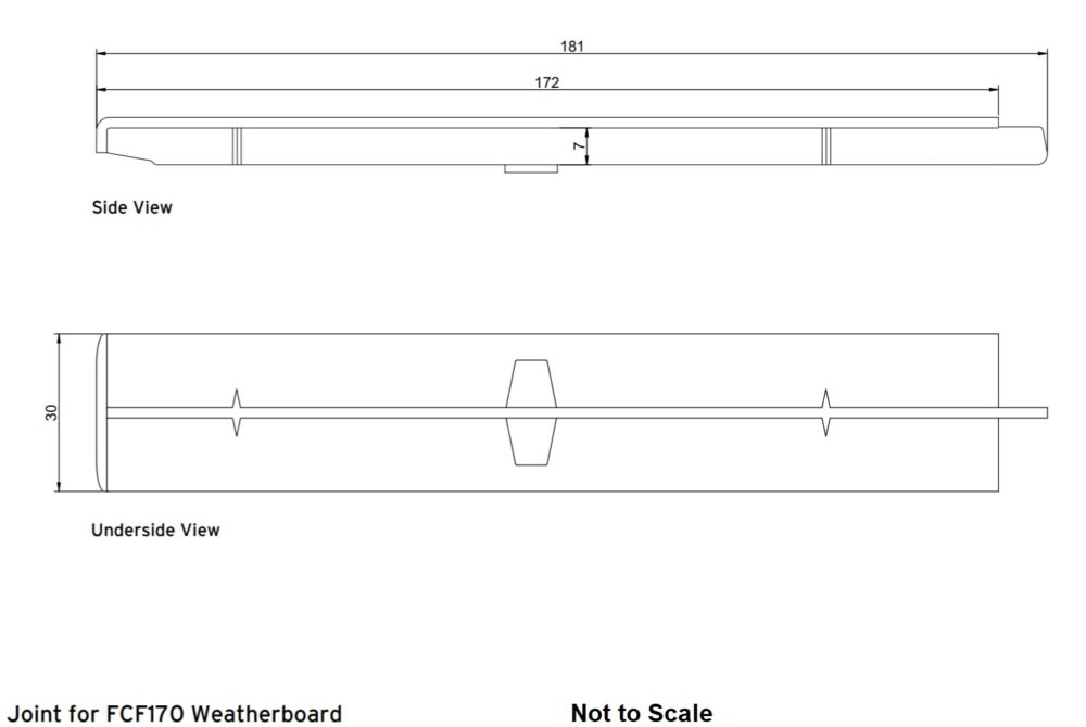 Slate Grey Fortex 170mm Butt Jointing Trim - Image 2