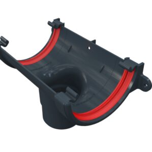 Anthracite Grey 1/2 Round Guttering-Running Outlet