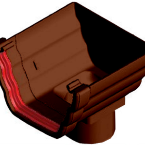 Brown Ogee Guttering - Stopend Outlet