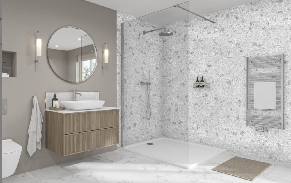 Terrazzo Nuage 100% Waterproof Wetwall Panels - Image 3