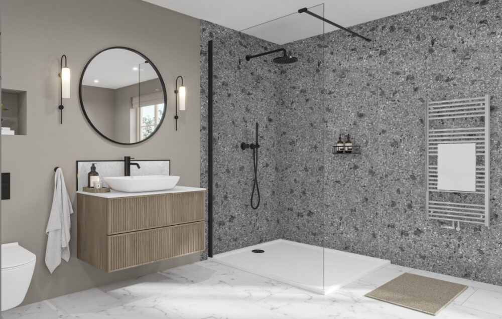 Terrazzo Storm 100% Waterproof Wetwall Panels - Image 5