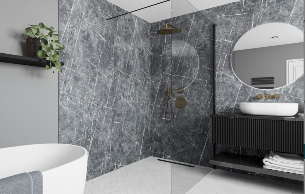 Vienna Blue 100% Waterproof Wetwall Panels - Image 3