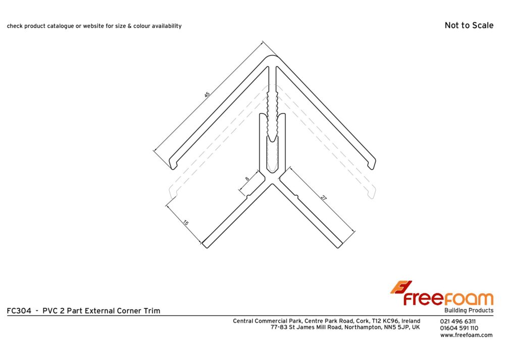 Anthracite Grey Cladding External Corner Trim 3m - Image 2