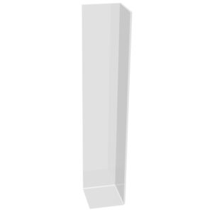 Plastic Skirting Board Cover Over Square Edge White - External Corner