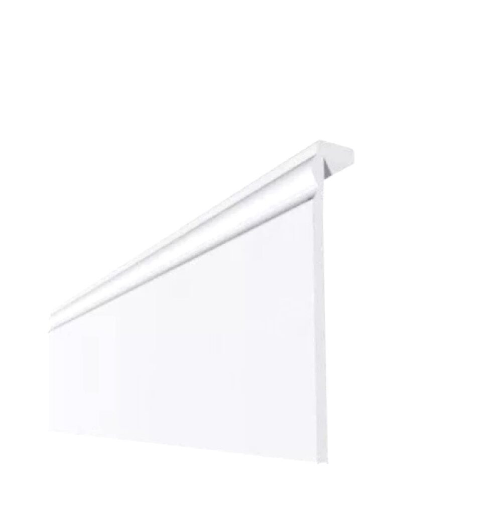 Plastic Skirting Board Cover Over Ogee Edge White-100mm